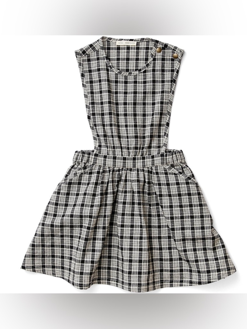 Soor Ploom Black and White Plaid Sleeveless Dress